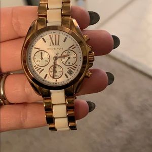 Rose Gold and White ceramic watch